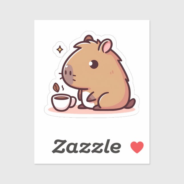 Capybara coffee lover sticker (Sheet)