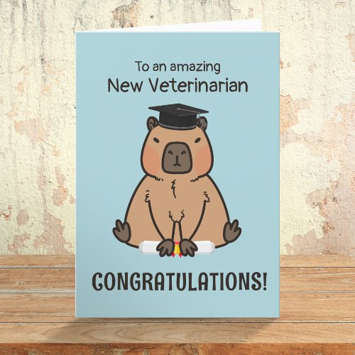 Capybara Congratulations Veterinary Graduation Card