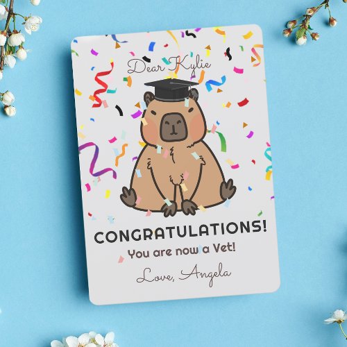 Capybara Congratulations Veterinary Graduation Holiday Card