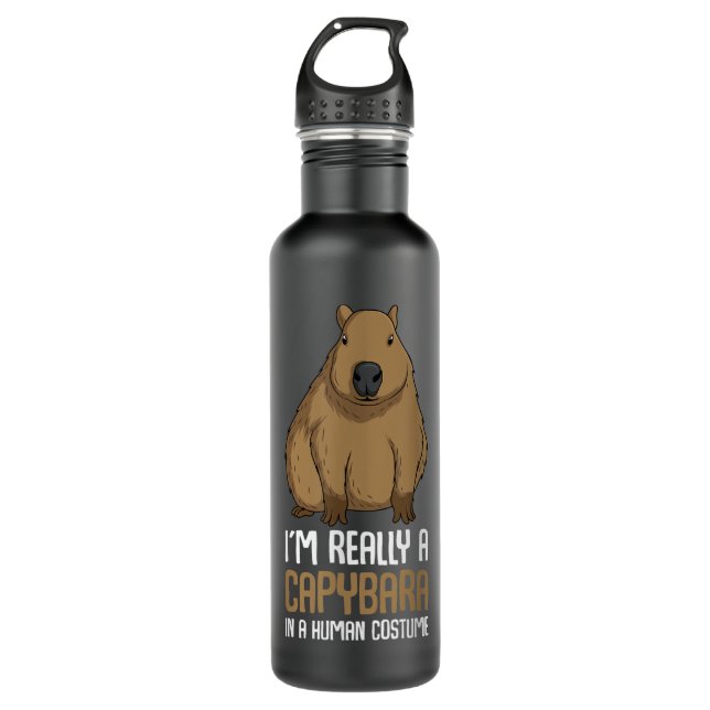 Capybara Costume Girls Boys Women  Stainless Steel Water Bottle (Front)
