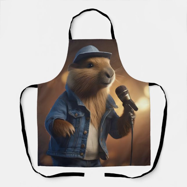 "Capybara Cowboy: Serenading the Wild West" Apron (Front)