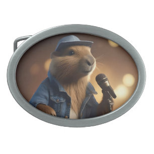 "Capybara Cowboy: Serenading the Wild West" Belt Buckle