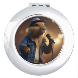 "Capybara Cowboy: Serenading the Wild West" Compact Mirror