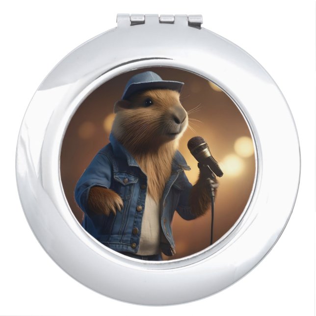 "Capybara Cowboy: Serenading the Wild West" Compact Mirror (Front)