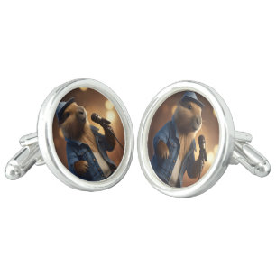 "Capybara Cowboy: Serenading the Wild West" Cufflinks