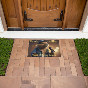 "Capybara Cowboy: Serenading the Wild West" Doormat