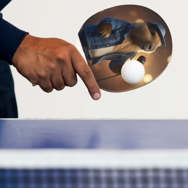 "Capybara Cowboy: Serenading the Wild West" Ping Pong Paddle (Insitu)