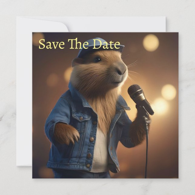 "Capybara Cowboy: Serenading the Wild West" Save The Date (Front)