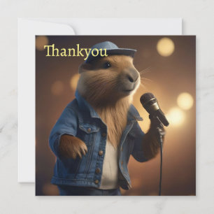 "Capybara Cowboy: Serenading the Wild West" Thank You Card