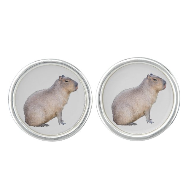 Capybara Cufflinks (Front)