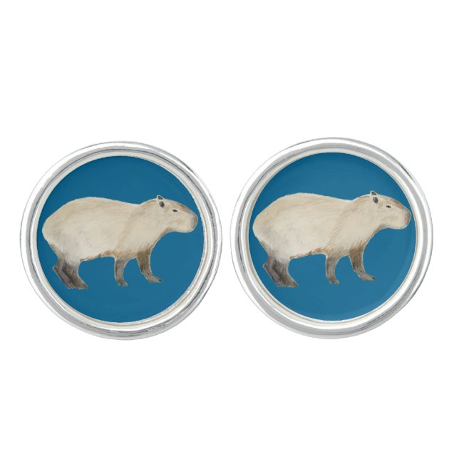 Capybara Cufflinks (Front)
