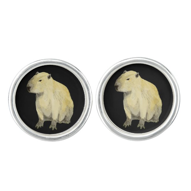 Capybara Cufflinks (Front)