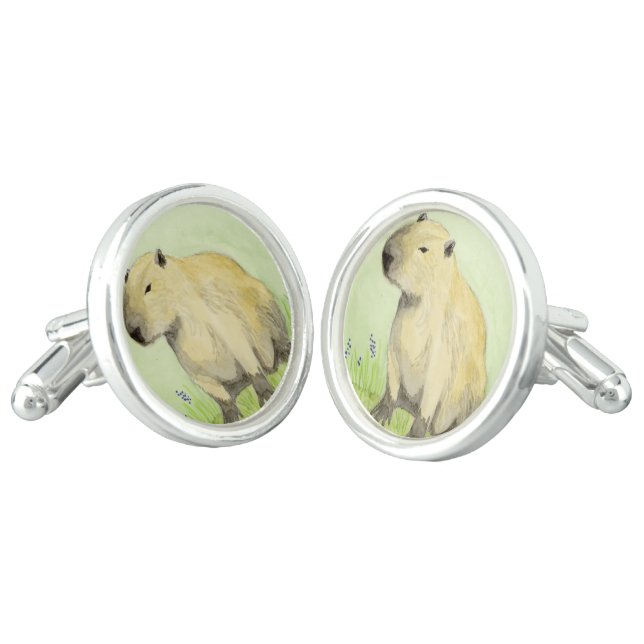Capybara Cufflinks (Angled)