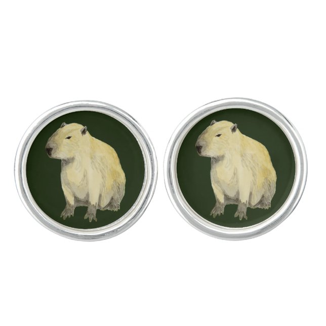 Capybara Cufflinks (Front)