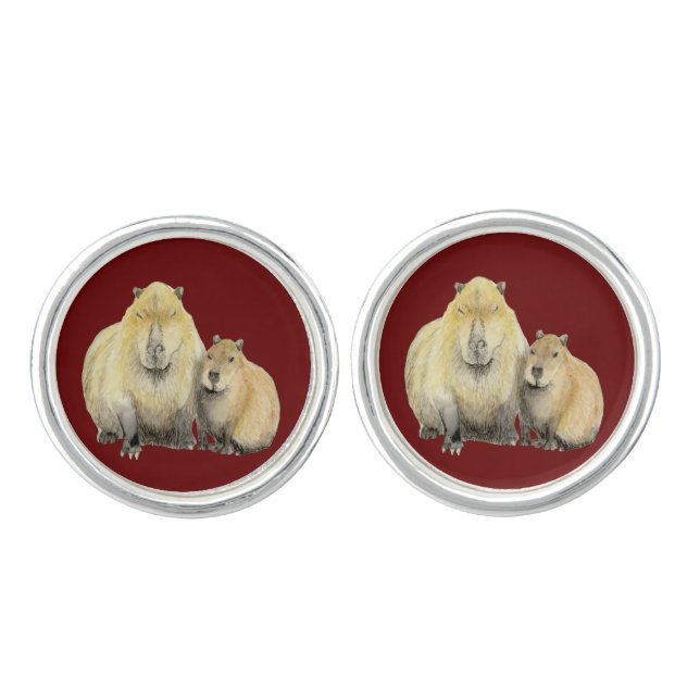 Capybara Cufflinks (Front)