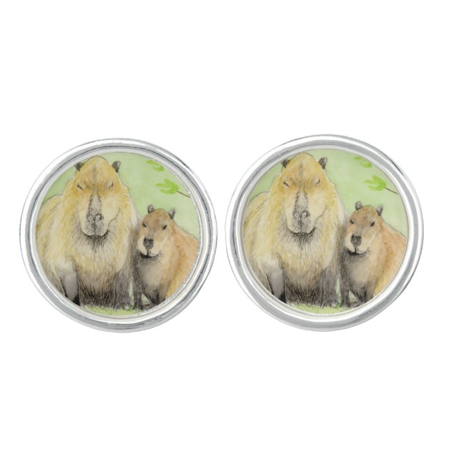 Capybara Cufflinks (Front)