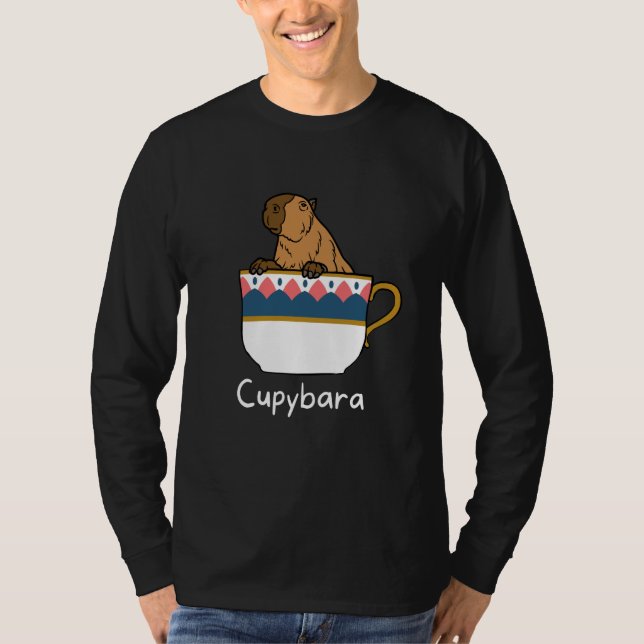 Capybara Cupybara Teacup Animal T-Shirt (Front)