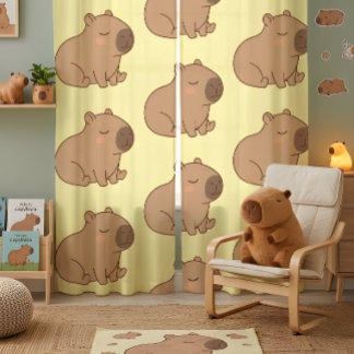 Capybara Curtain – Cute Capybara Window Drapes