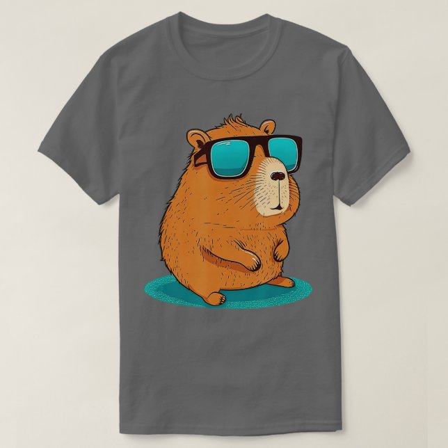 Capybara Cute and funny Capybara Cool Sunglasses T-Shirt (Design Front)