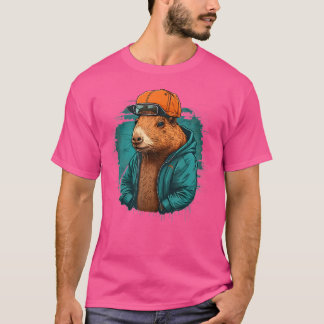 Capybara Cute And Funny Capybara Rap Dj Hip-Hop Rb T-Shirt