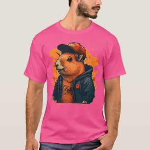 Capybara Cute And Funny Capybara Rap Dj Hip-Hop Rb T-Shirt