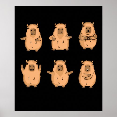 Capybara Cute Gift Women Kids Capybara Poster