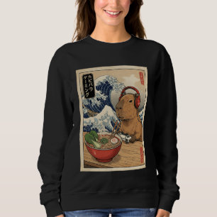 Capybara Cute Kawaii Japanese Gamer Funny Ramen Re Sweatshirt