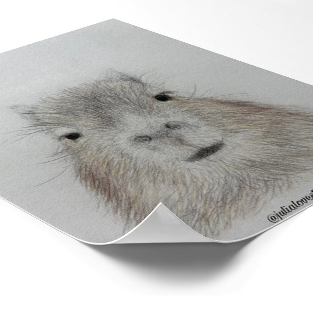 Capybara | Cute Pencil Drawing Art Print (Corner)