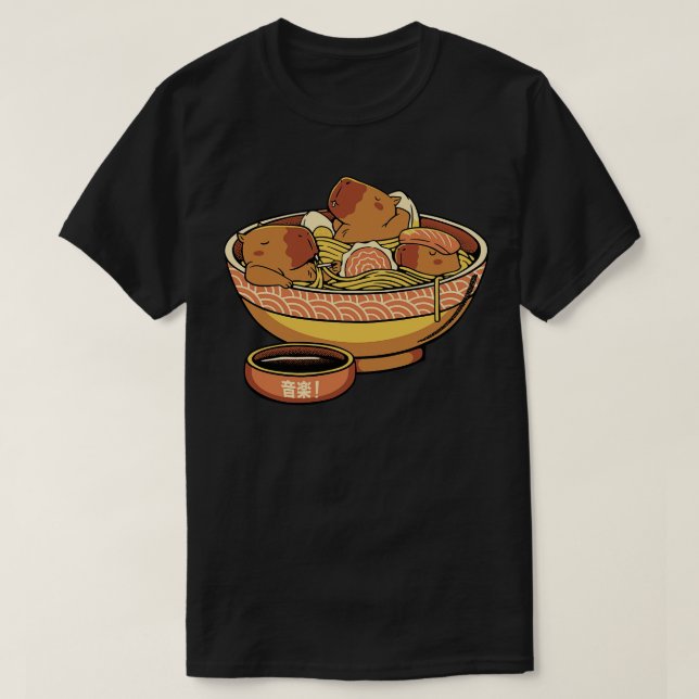 Capybara Cute Ramen by Tobe Fonseca T-Shirt (Design Front)