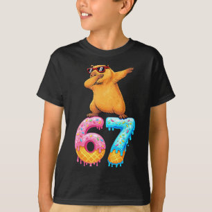 Capybara Dabbing 67 Ice Cream Drip 67 Birthday Boy T-Shirt