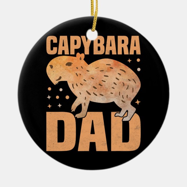Capybara Dad Funny Cavies Rodent Capybara Lover Ceramic Ornament (Front)