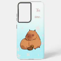 Capybara drinks lemon tea. Cute capybara Samsung Galaxy Case Zazzle