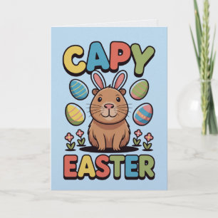 Capybara Easter Card Animal Spring Greeting