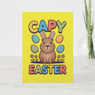Capybara Easter Card Capybara Bunny Ear egg design