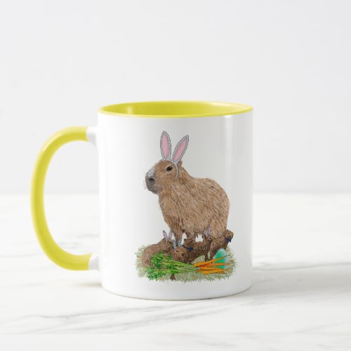 Capybara Easter Cute Bunny Funny Mug