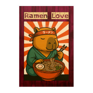 Capybara Eating Ramen in a Japanese Noodle Bar Acrylic Print