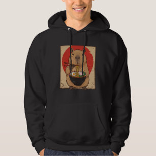 Capybara Eating Ramen Japanese Noodles Kawaii Art  Hoodie