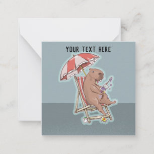 Capybara Eating Yogurt Note Card