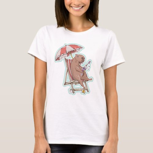 Capybara Eating Yogurt T_Shirt