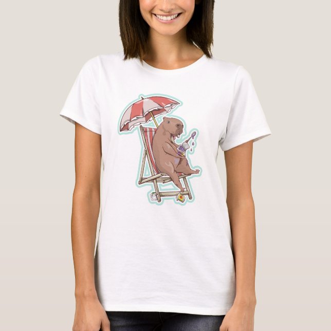 Capybara Eating Yogurt T-Shirt (Front)