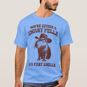 Capybara Either Smart Fella Fart Smella Funny Men T-Shirt