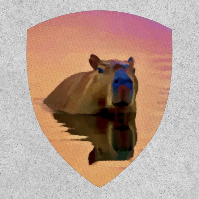 Capybara Emerging From a Tranquil Lake Patch (Front)