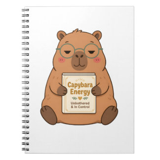 Capybara Energy Unbothered Glasses Notebook