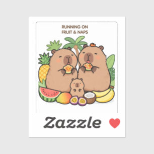 Capybara Family Fruit & Naps Sticker