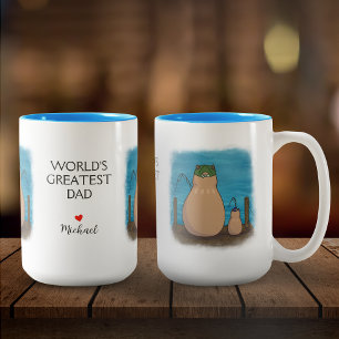 Capybara Father and Son Personalized Two-Tone Coffee Mug