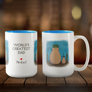 Capybara Father and Son Personalized Two-Tone Coffee Mug