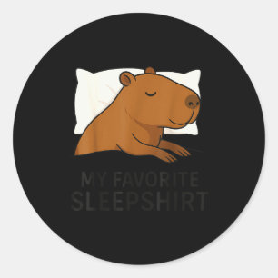 Capybara Favorite Sleepshirt Sleeng Pajamas Boys G Classic Round Sticker
