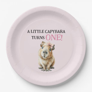 Capybara First Birthday Paper Plates