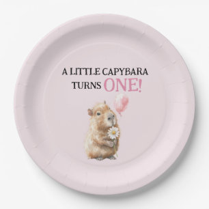 Capybara First Birthday Paper Plates