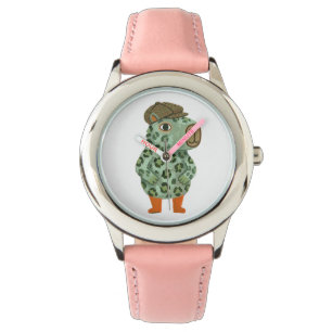 Capybara Folk Art Watch – Leopard Print Twist
